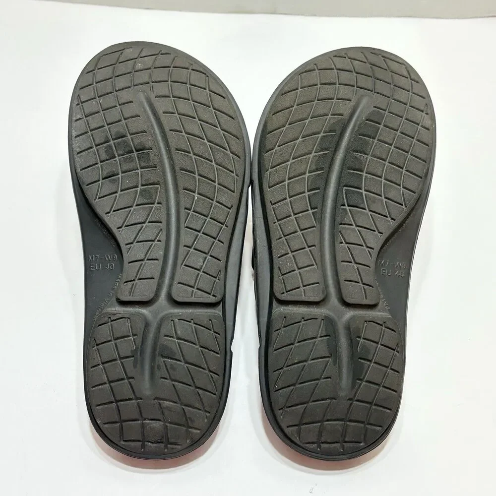 OOFOS OOahh Sport Flex Slides M 7 W 9 Black Comfort Recovery Sandals